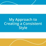 My Approach to Creating a Consistent Style